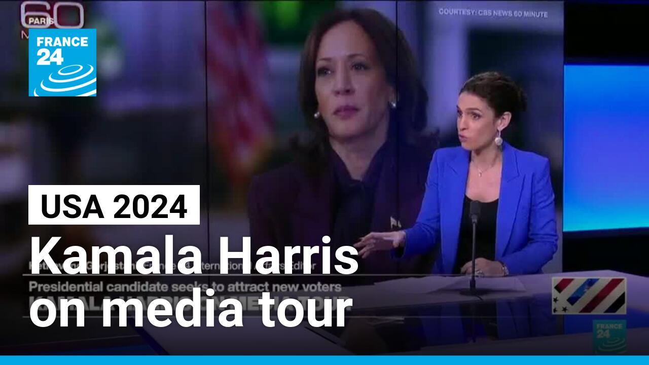 USA 2024 Kamala Harris on media tour as she seeks to attract new